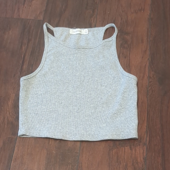 Glassons Tops - Grey halter Crop  top